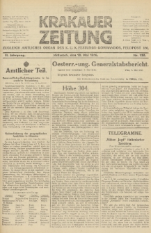 Krakauer Zeitung : zugleich amtliches Organ des K. U. K. Festungs-Kommandos. 1916, nr 130