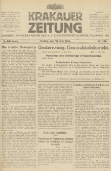 Krakauer Zeitung : zugleich amtliches Organ des K. U. K. Festungs-Kommandos. 1916, nr 132