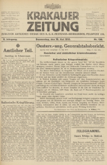 Krakauer Zeitung : zugleich amtliches Organ des K. U. K. Festungs-Kommandos. 1916, nr 138