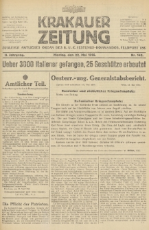 Krakauer Zeitung : zugleich amtliches Organ des K. U. K. Festungs-Kommandos. 1916, nr 142