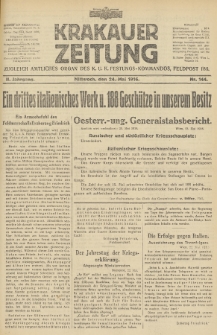 Krakauer Zeitung : zugleich amtliches Organ des K. U. K. Festungs-Kommandos. 1916, nr 144