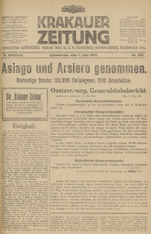 Krakauer Zeitung : zugleich amtliches Organ des K. U. K. Festungs-Kommandos. 1916, nr 152