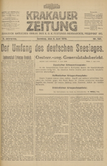 Krakauer Zeitung : zugleich amtliches Organ des K. U. K. Festungs-Kommandos. 1916, nr 155