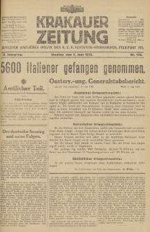 Krakauer Zeitung : zugleich amtliches Organ des K. U. K. Festungs-Kommandos. 1916, nr 156