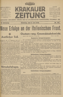 Krakauer Zeitung : zugleich amtliches Organ des K. U. K. Festungs-Kommandos. 1916, nr 157