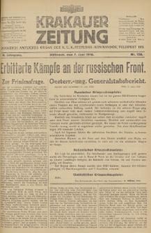 Krakauer Zeitung : zugleich amtliches Organ des K. U. K. Festungs-Kommandos. 1916, nr 158