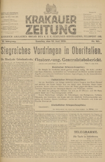 Krakauer Zeitung : zugleich amtliches Organ des K. U. K. Festungs-Kommandos. 1916, nr 161