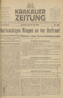Krakauer Zeitung : zugleich amtliches Organ des K. U. K. Festungs-Kommandos. 1916, nr 162