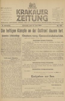 Krakauer Zeitung : zugleich amtliches Organ des K. U. K. Festungs-Kommandos. 1916, nr 163