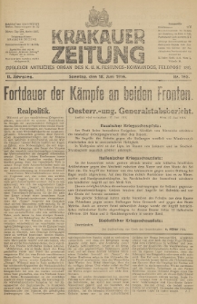 Krakauer Zeitung : zugleich amtliches Organ des K. U. K. Festungs-Kommandos. 1916, nr 168