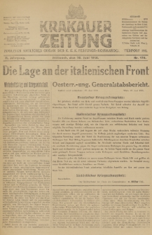Krakauer Zeitung : zugleich amtliches Organ des K. U. K. Festungs-Kommandos. 1916, nr 178