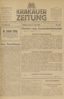 Krakauer Zeitung : zugleich amtliches Organ des K. U. K. Festungs-Kommandos. 1916, nr 180