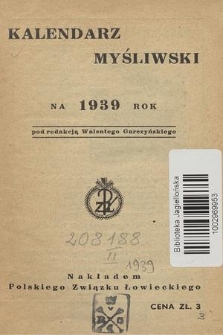Kalendarz Myśliwski na 1939 Rok