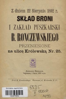 Kalendarz Myśliwski Ilustrowany na Rok 1893