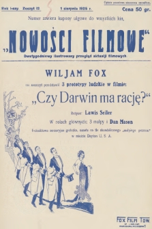 Nowości Filmowe : ilustrowany dwutygodniowy przegląd aktualji filmowych. R.1, 1925, Zeszyt 12