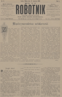 Nowy Robotnik : czasopismo polityczno-społeczne : organ partyi socyalno-demokratycznej. 1894, nr 8