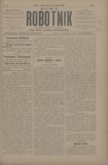 Nowy Robotnik : czasopismo polityczno-społeczne : organ partyi socyalno-demokratycznej. 1894, nr 22