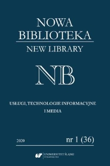 Nowa Biblioteka = New Library : NB : usługi, technologie informacyjne i media. 2020, nr 1