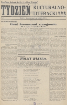 Tydzień Kulturalno-Literacki : bezpłatny dodatek do nr... „Głosu Narodu”. 1936, nr 1