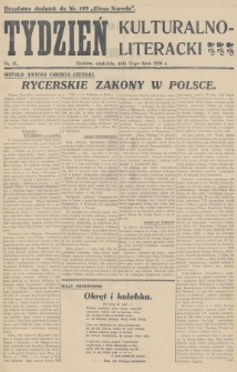 Tydzień Kulturalno-Literacki : bezpłatny dodatek do nr... „Głosu Narodu”. 1936, nr 15