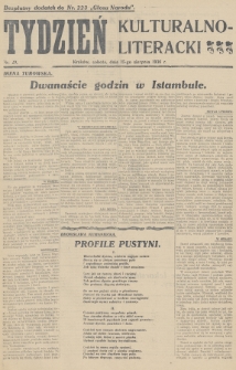 Tydzień Kulturalno-Literacki : bezpłatny dodatek do nr... „Głosu Narodu”. 1936, nr 20
