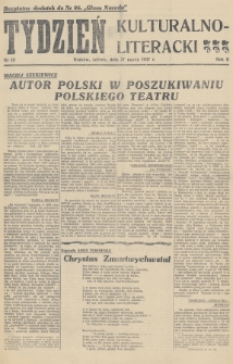 Tydzień Kulturalno-Literacki : bezpłatny dodatek do nr... „Głosu Narodu”. 1937, nr 13