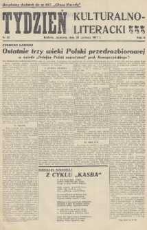 Tydzień Kulturalno-Literacki : bezpłatny dodatek do nr... „Głosu Narodu”. 1937, nr 25