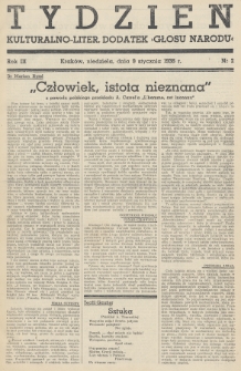 Tydzień : kulturalno-liter. dodatek „Głosu Narodu”. 1938, nr 2