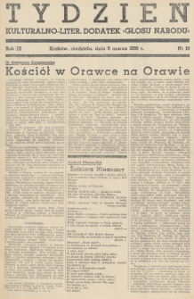 Tydzień : kulturalno-liter. dodatek „Głosu Narodu”. 1938, nr 10