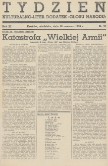 Tydzień : kulturalno-liter. dodatek „Głosu Narodu”. 1938, nr 25