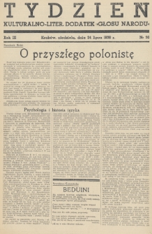 Tydzień : kulturalno-liter. dodatek „Głosu Narodu”. 1938, nr 30
