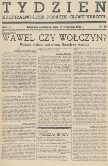 Tydzień : kulturalno-liter. dodatek „Głosu Narodu”. 1938, nr 38
