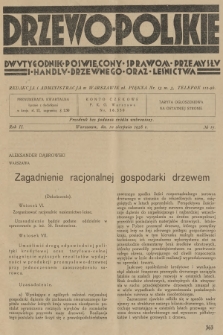 Drzewo Polskie : dwutygodnik poświęcony sprawom przemysłu i handlu drzewnego oraz leśnictwa. R.2, 1928, nr 15