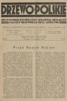 Drzewo Polskie : dwutygodnik poświęcony sprawom przemysłu i handlu drzewnego oraz leśnictwa. R.2, 1928, nr 24