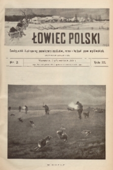 Łowiec Polski : dwutygodnik ilustrowany, poświęcony myślistwu, broni i hodowli psów myśliwskich. R.3, 1901, nr 2