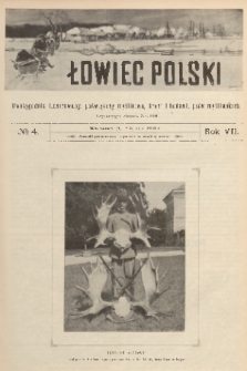Łowiec Polski : dwutygodnik ilustrowany, poświęcony myślistwu, broni i hodowli psów myśliwskich. R.7, 1905, nr 4