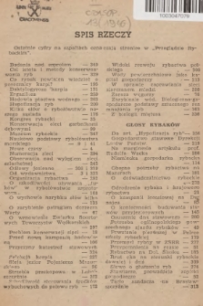 Przegląd Rybacki : miesięcznik poświęcony sprawom rybactwa. R.13, 1946, № Spis rzeczy