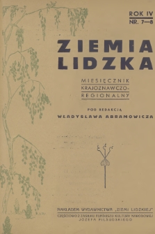 Ziemia Lidzka : miesięcznik krajoznawczo-regionalny. R.4, 1939, nr 7