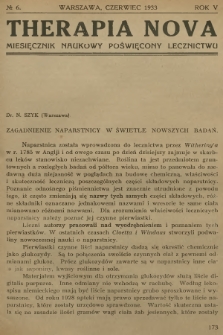 Therapia Nova : miesięcznik naukowy poświęcony lecznictwu. R.5, 1933, № 6