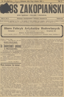 Głos Zakopiański : pismo tygodniowe z listą gości i informatorem. R.2, 1924, nr 33