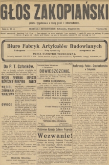 Głos Zakopiański : pismo tygodniowe z listą gości i informatorem. R.2, 1924, nr 37