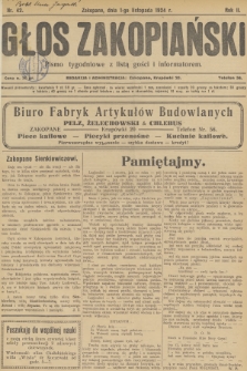 Głos Zakopiański : pismo tygodniowe z listą gości i informatorem. R.2, 1924, nr 42