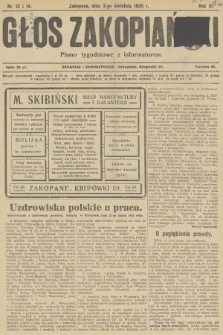 Głos Zakopiański : pismo tygodniowe z informatorem. R.3, 1925, nr 13-14
