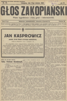 Głos Zakopiański : pismo tygodniowe z listą gości i informatorem. R.4, 1926, nr 20