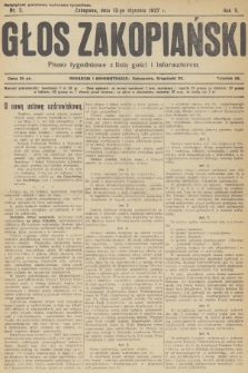 Głos Zakopiański : pismo tygodniowe z listą gości i informatorem. R.5, 1927, nr 2