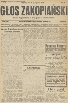 Głos Zakopiański : pismo tygodniowe z listą gości i informatorem. R.5, 1927, nr 3
