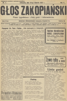 Głos Zakopiański : pismo tygodniowe z listą gości i informatorem. R.5, 1927, nr 4