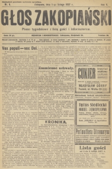 Głos Zakopiański : pismo tygodniowe z listą gości i informatorem. R.5, 1927, nr 6