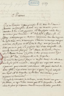 Französischer Brief an Mitglieder der Academie