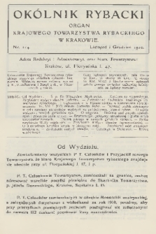 Okólnik Rybacki : organ Krajowego Towarzystwa Rybackiego w Krakowie. 1910, nr 114